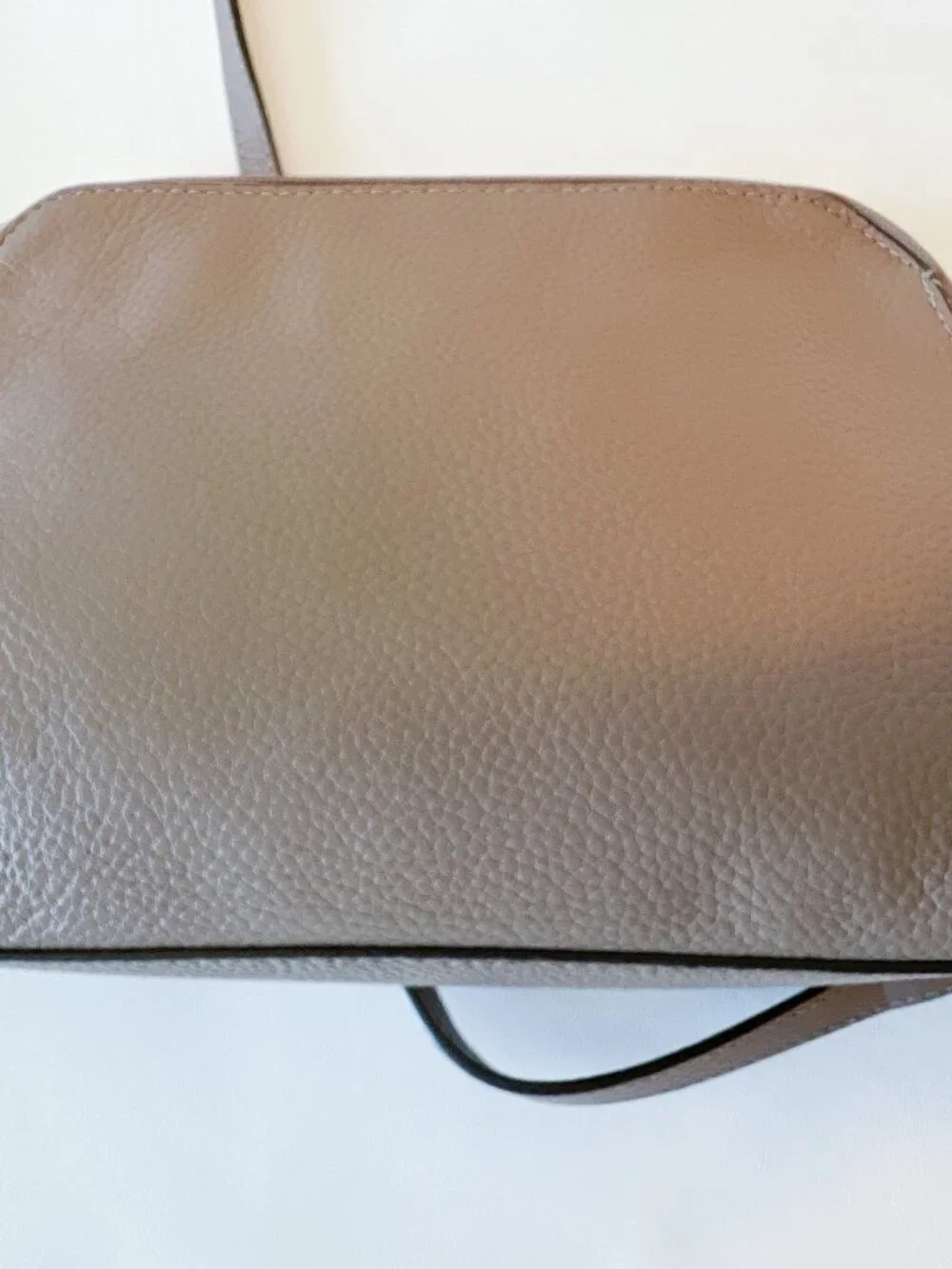 Lodis “Charlotte” Taupe Beige Pebbled Leather Crossbody Bag